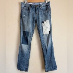 GAP Real Straight Leg Patchwork Women's Blue Distressed Jeans Women’s 28/6